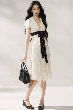 Tie Waist V-Neck Top