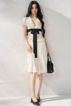 Tie Waist V-Neck Top