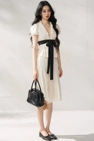 Tie Waist V-Neck Top