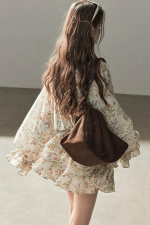Tiered Floral Dress and Leggings Set