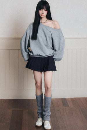 Timeless Grey Pleated A-Line Skirt