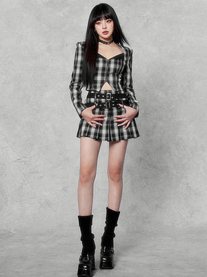 Tops + Waist Pleated Skirt Set-up