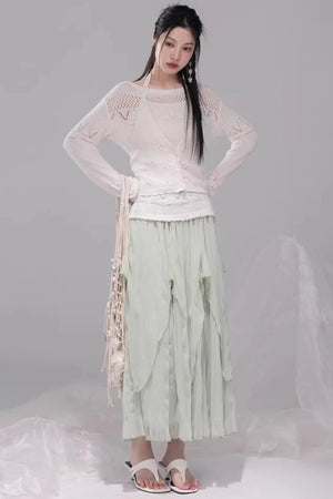 Translucent Cedar-Apricot Vest Set