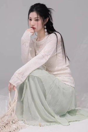 Translucent Cedar-Apricot Vest Set