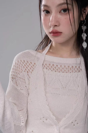 Translucent Cedar-Apricot Vest Set