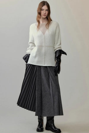 Translucent Weaving Knit Top