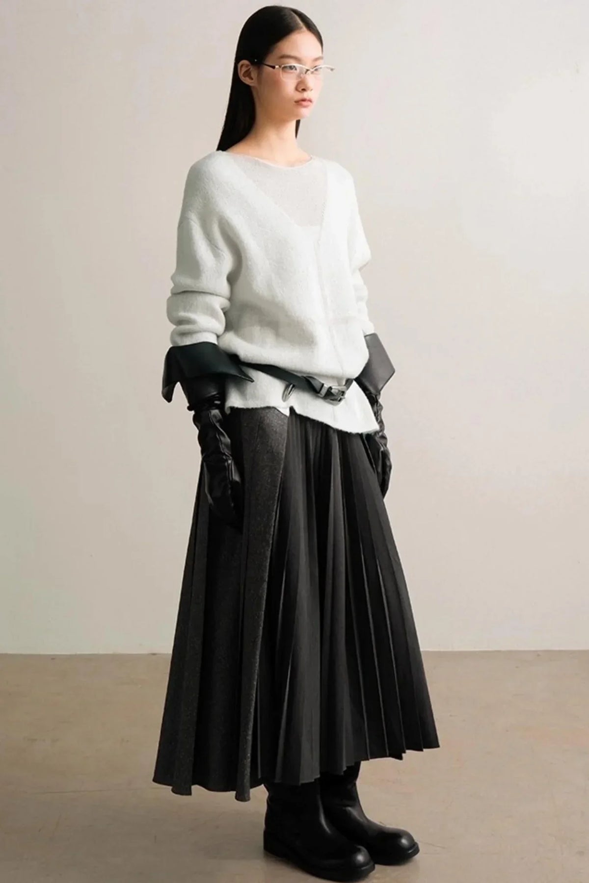 Translucent Weaving Knit Top