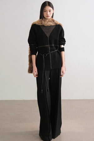 Translucent Weaving Knit Top