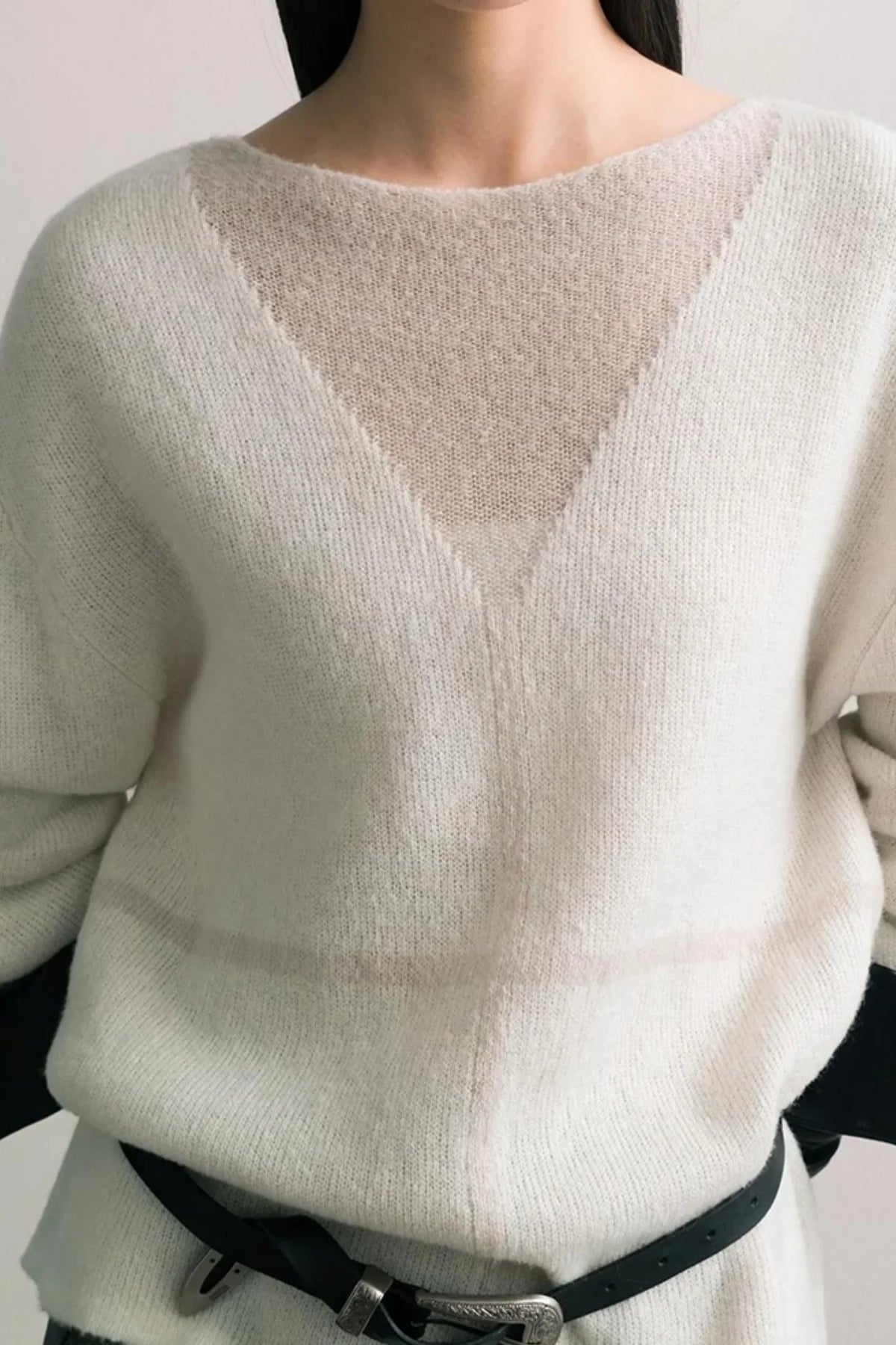 Translucent Weaving Knit Top