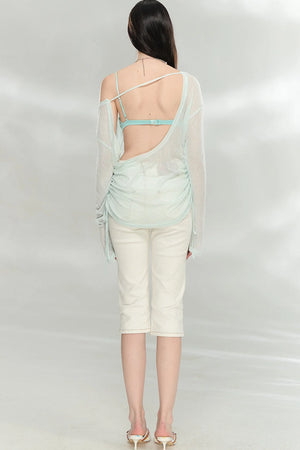 Transparent Colorful Knit Blouse