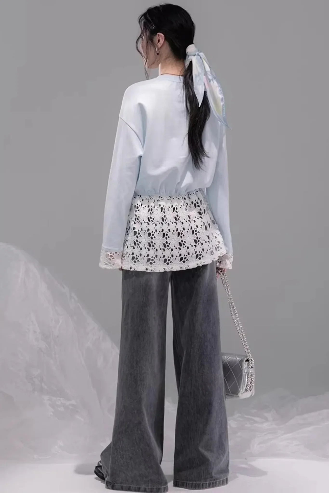 Transparent Patchwork Embroidery T-Shirt