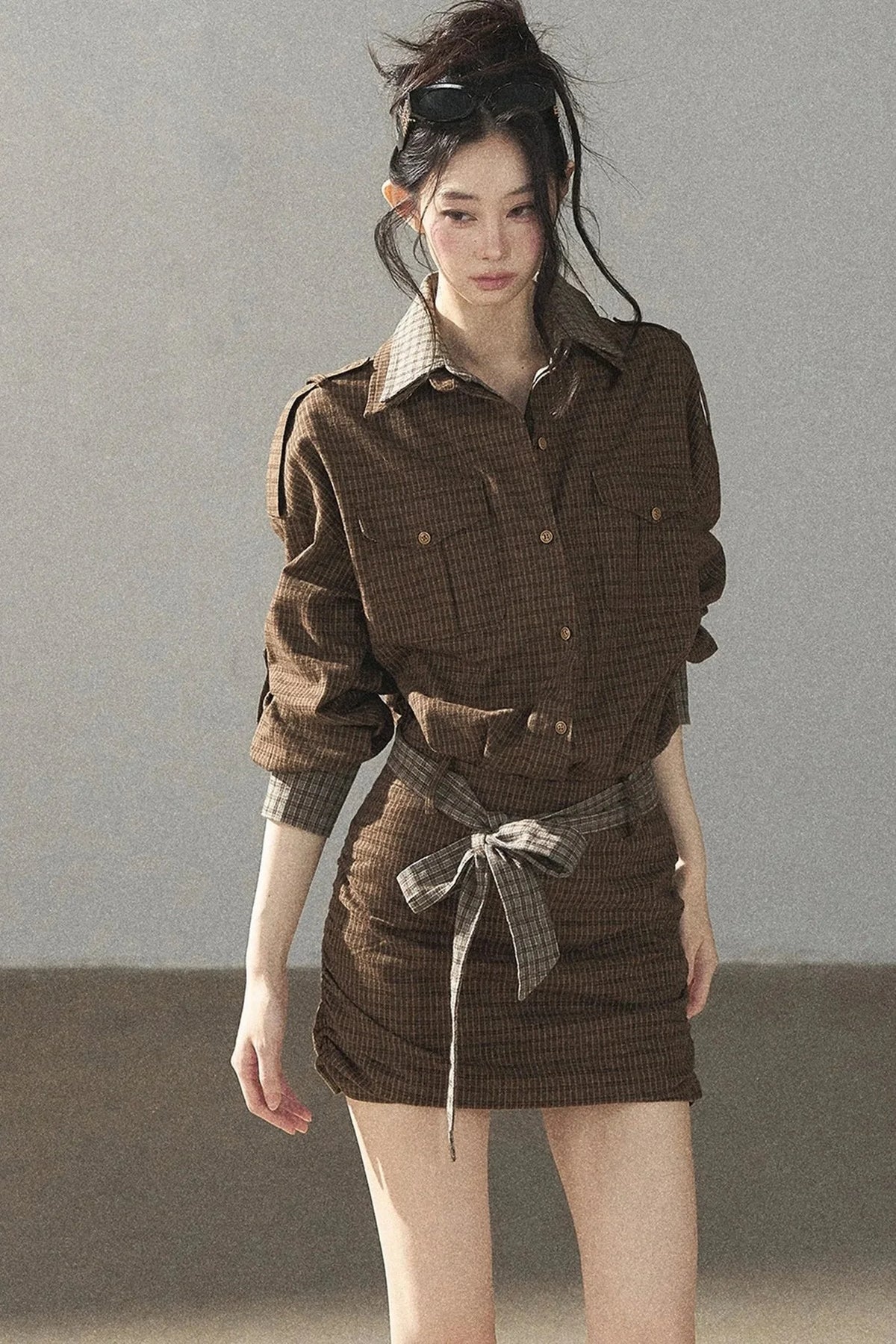 Tree Check Shirt Dress