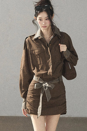 Tree Check Shirt Dress