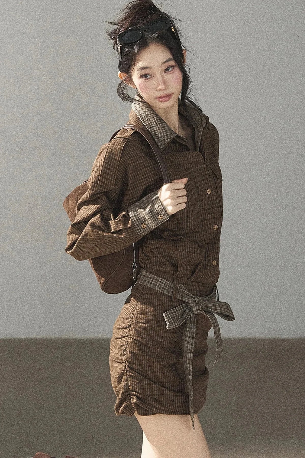 Tree Check Shirt Dress