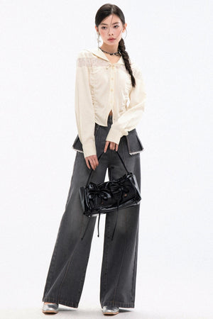Trendy High-Waist Stacked Jeans