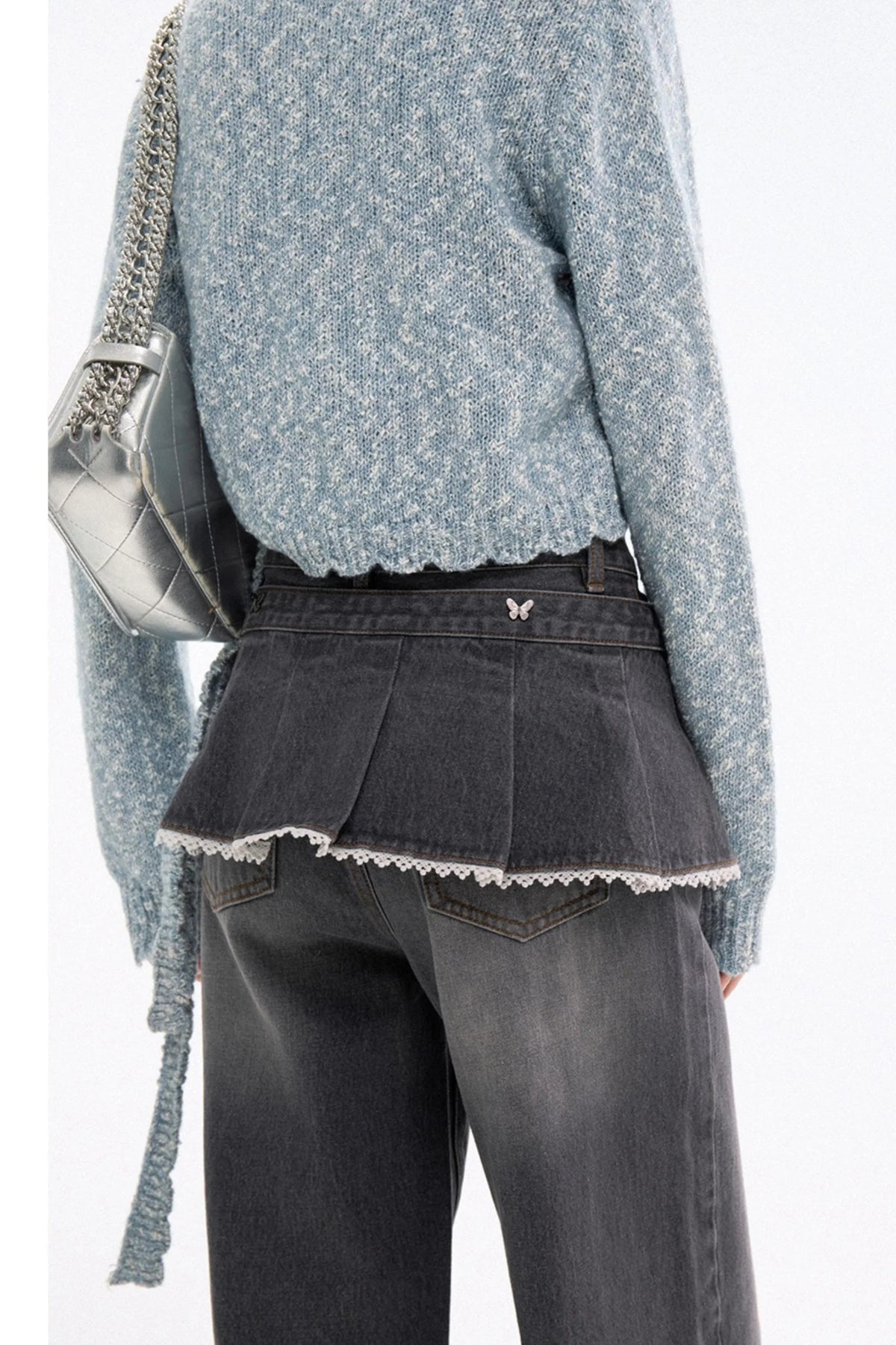 Trendy High-Waist Stacked Jeans