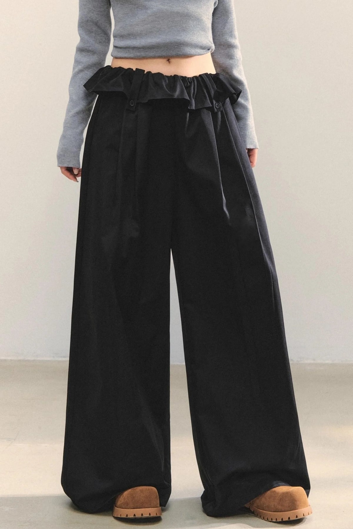 Turn-Up Waist Balloon Pants