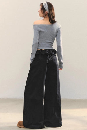 Turn-Up Waist Balloon Pants