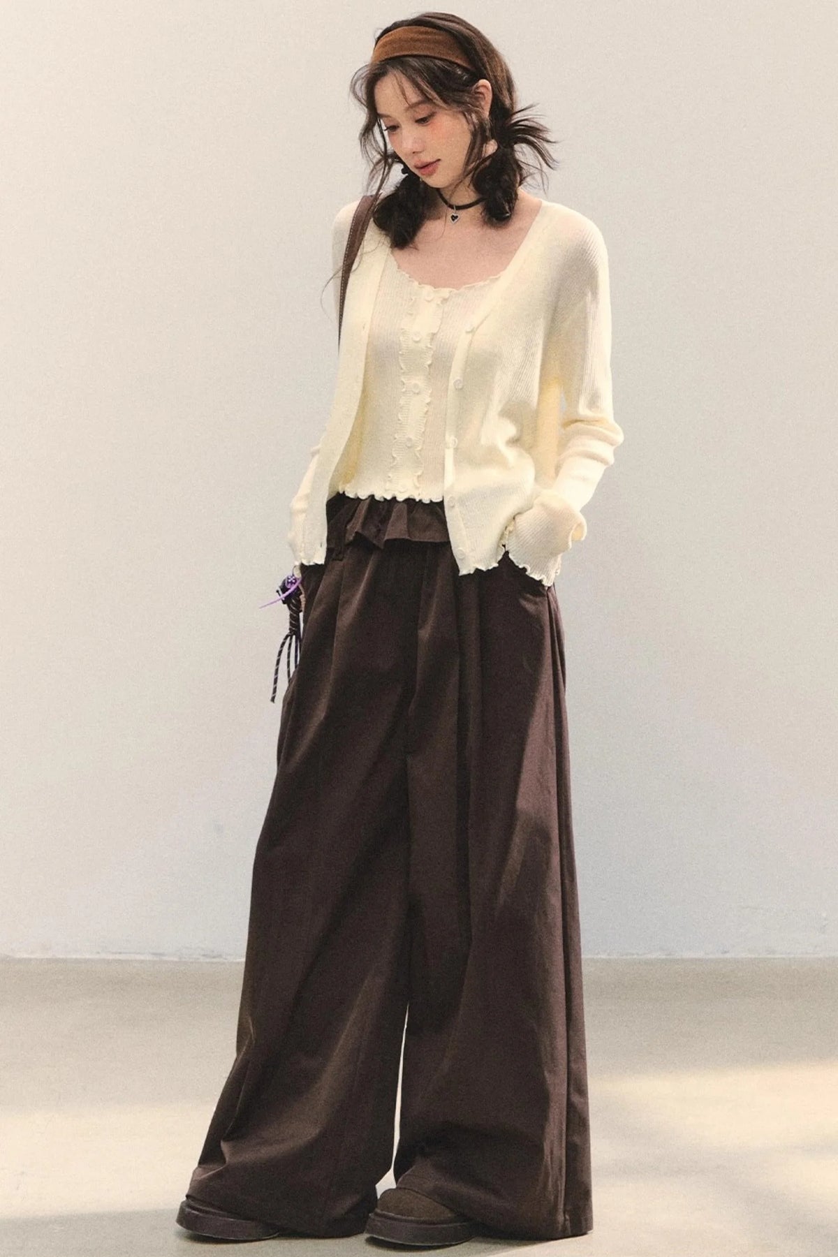 Turn-Up Waist Balloon Pants