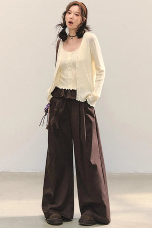 Turn-Up Waist Balloon Pants