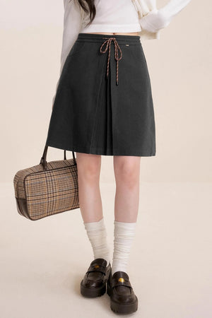 Tweed Lace-Up Skirt
