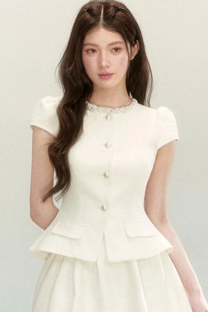 Tweed Puff Skirt Top Set-Up