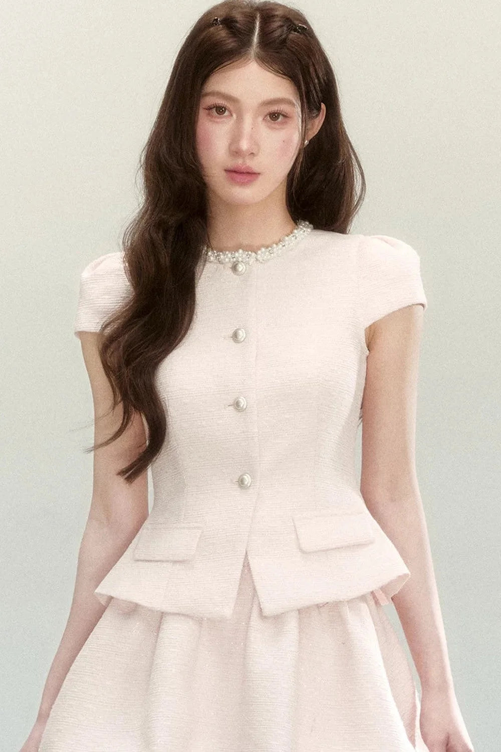 Tweed Puff Skirt Top Set-Up