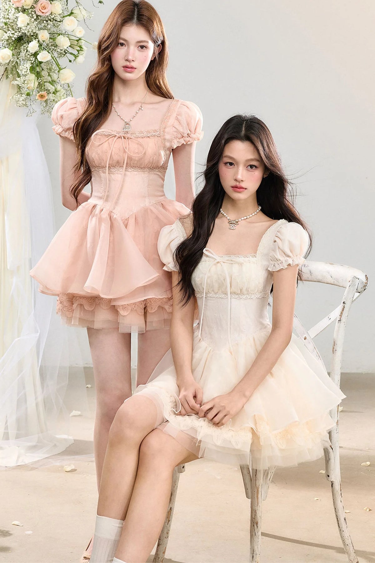Twin Flowers Lace Dress