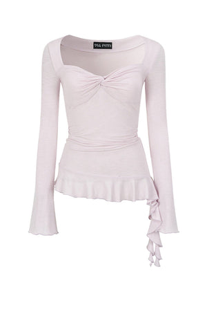 Twist Ruffle Pleated Blouse