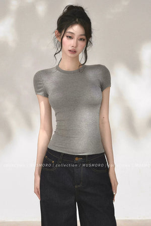 Twisted Back Short Sleeve Blouse