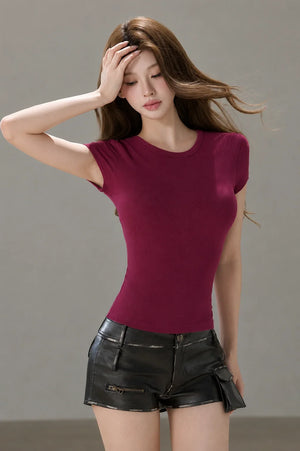Twisted Back Short Sleeve Blouse