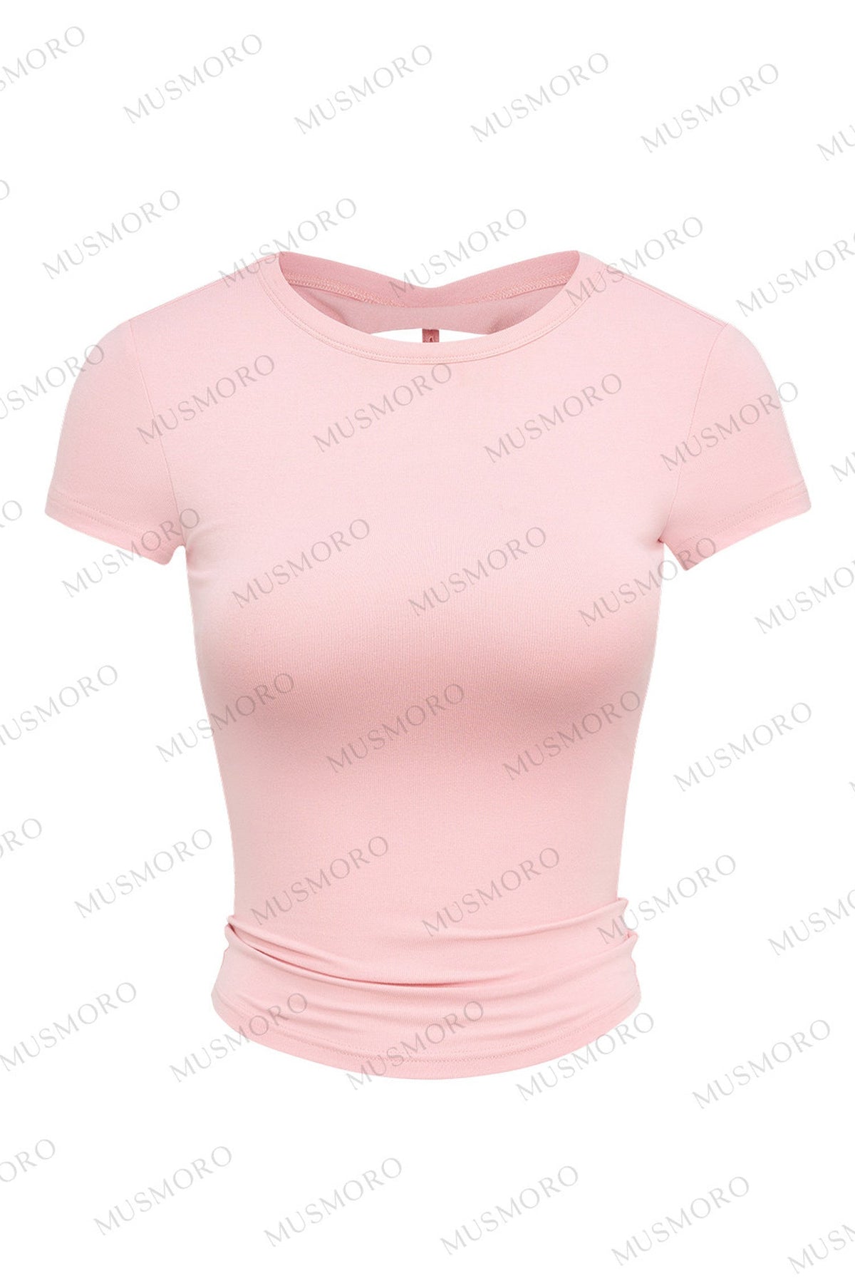 Twisted Back Short Sleeve Blouse