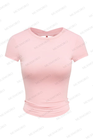 Twisted Back Short Sleeve Blouse