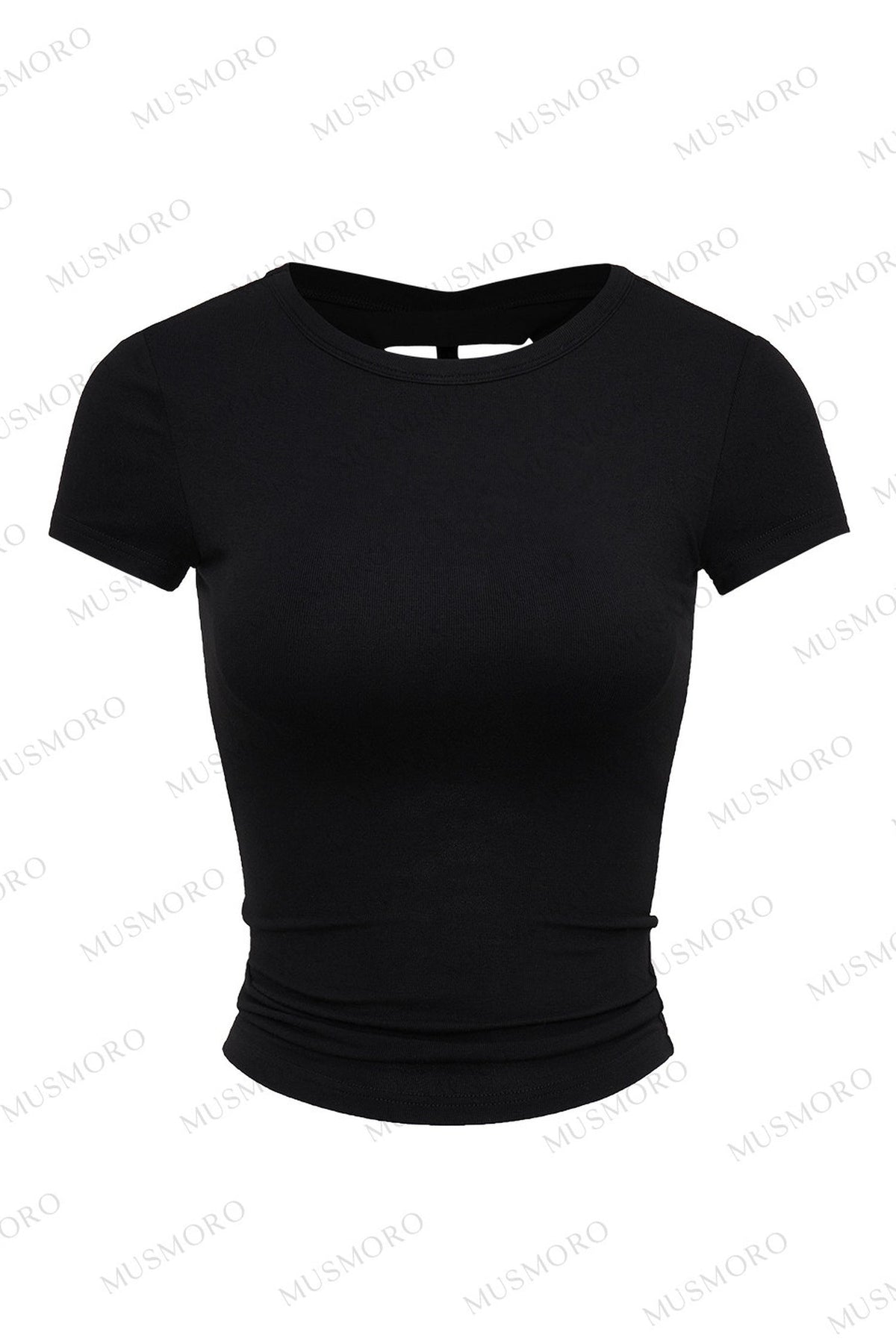Twisted Back Short Sleeve Blouse