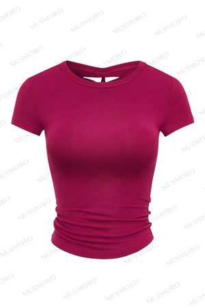 Twisted Back Short Sleeve Blouse