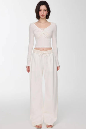 Twisted Lace V-Neck Top