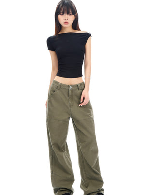 Twisted Pleated Slim Crop Top