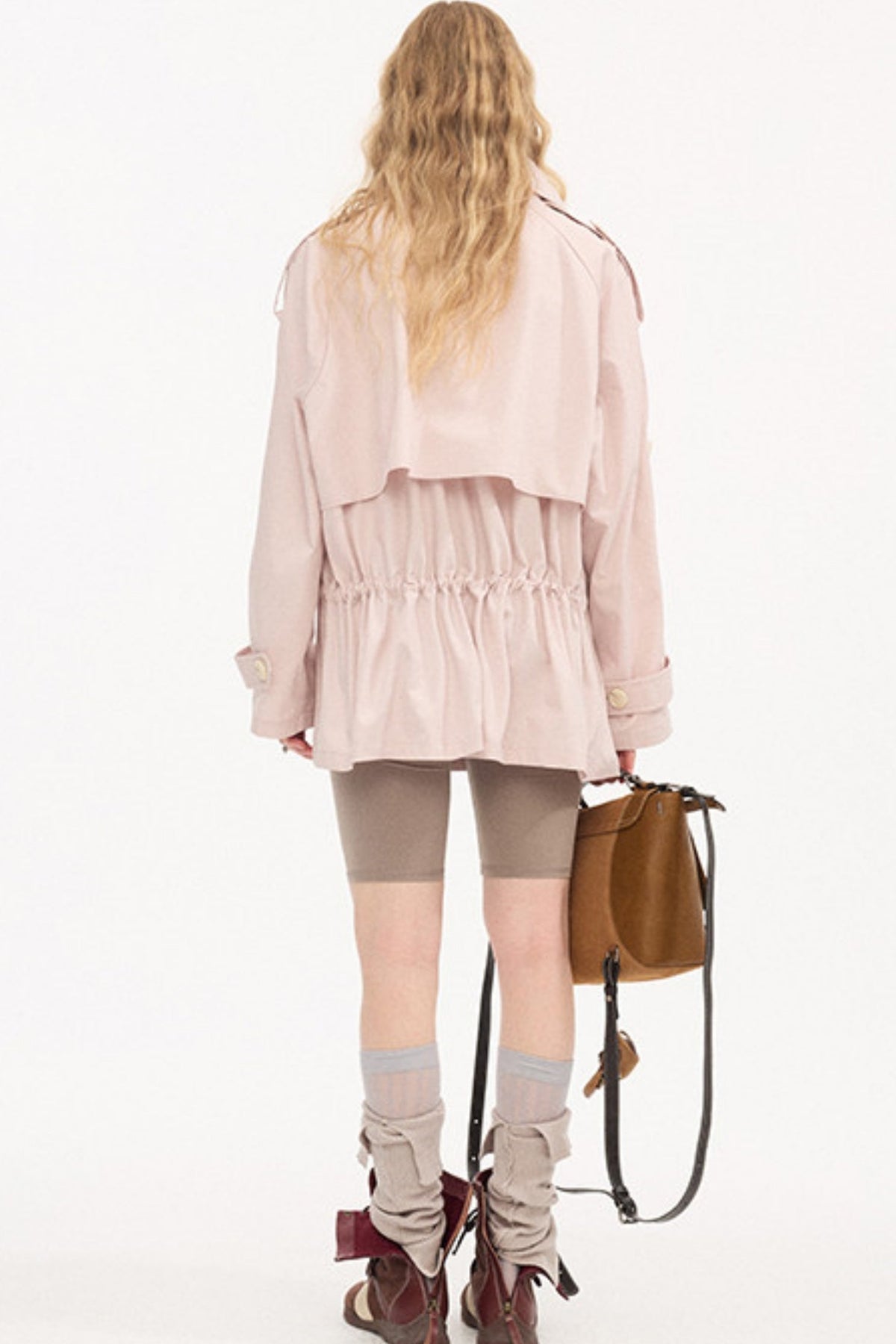 Twisted Pocket Stand Collar Jacket