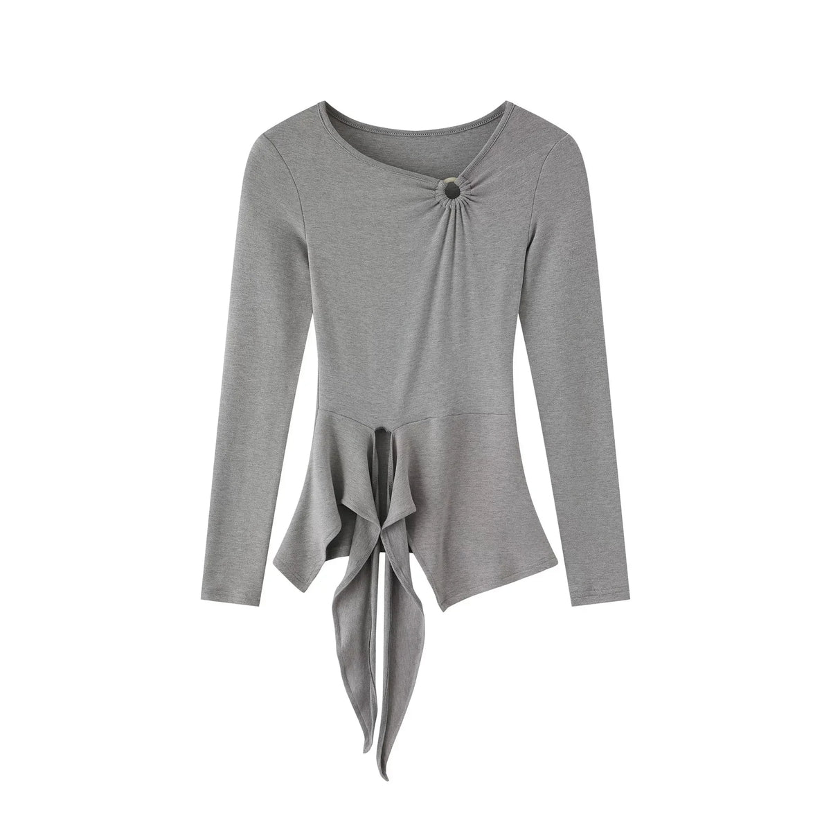 Twisted Tie Slim-Fit Blouse