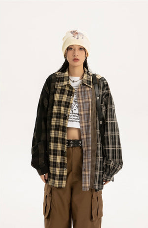two-colored check shirt
