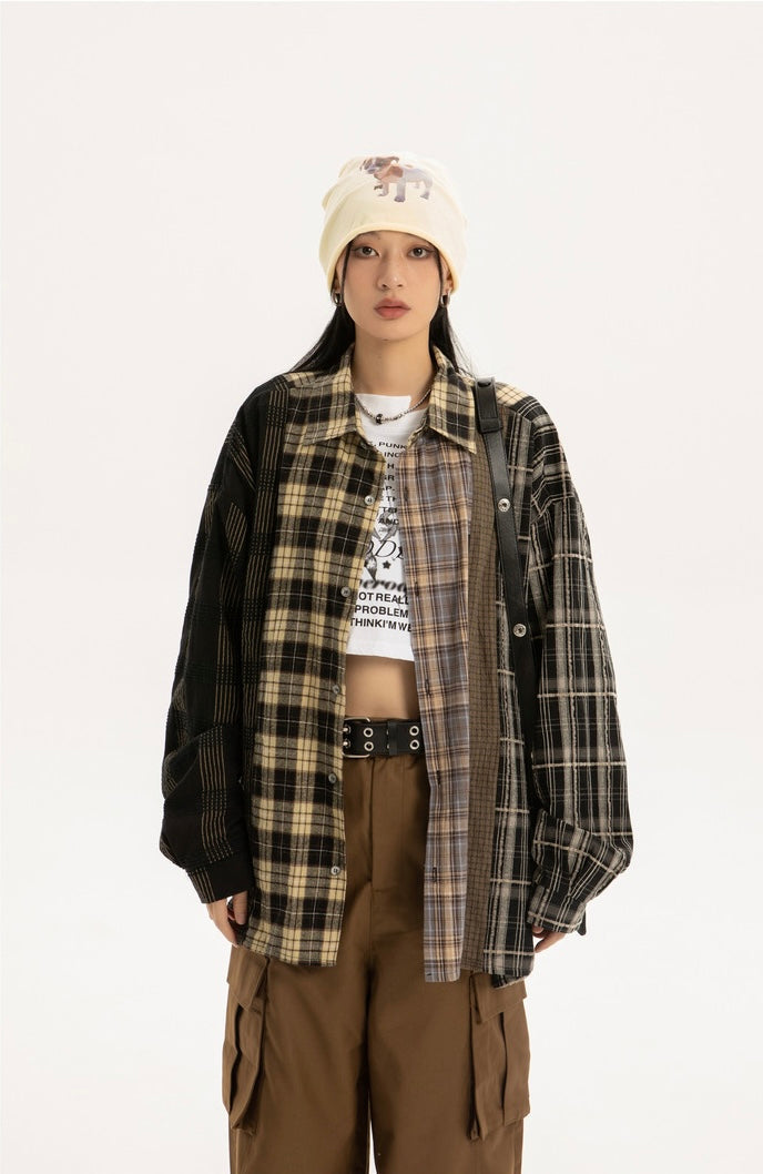 two-colored check shirt