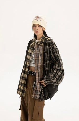two-colored check shirt