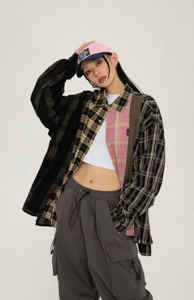 two-colored check shirt