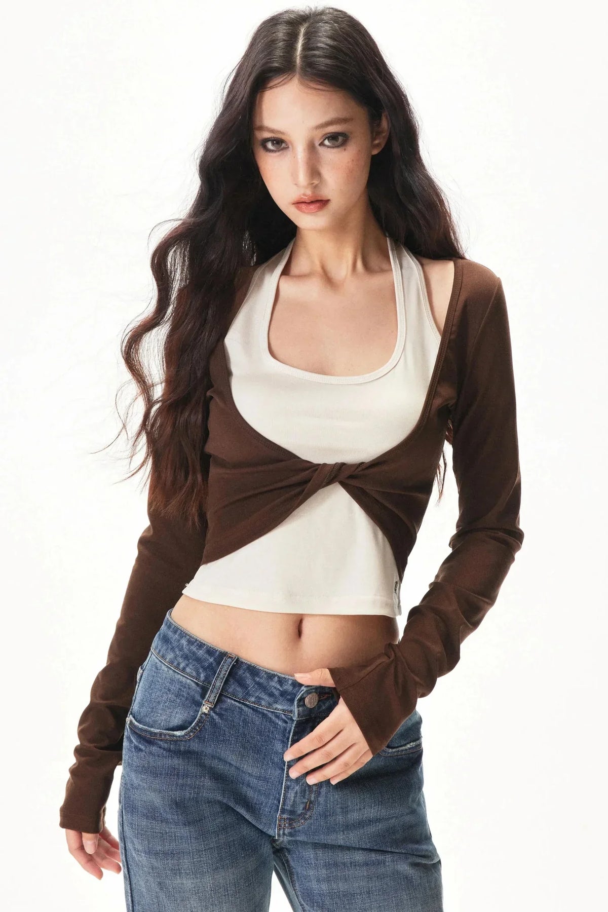 Two-Piece Knit Halter Top