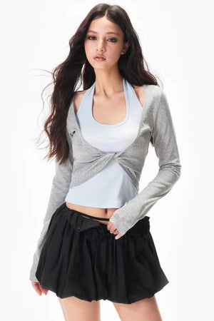 Two-Piece Knit Halter Top