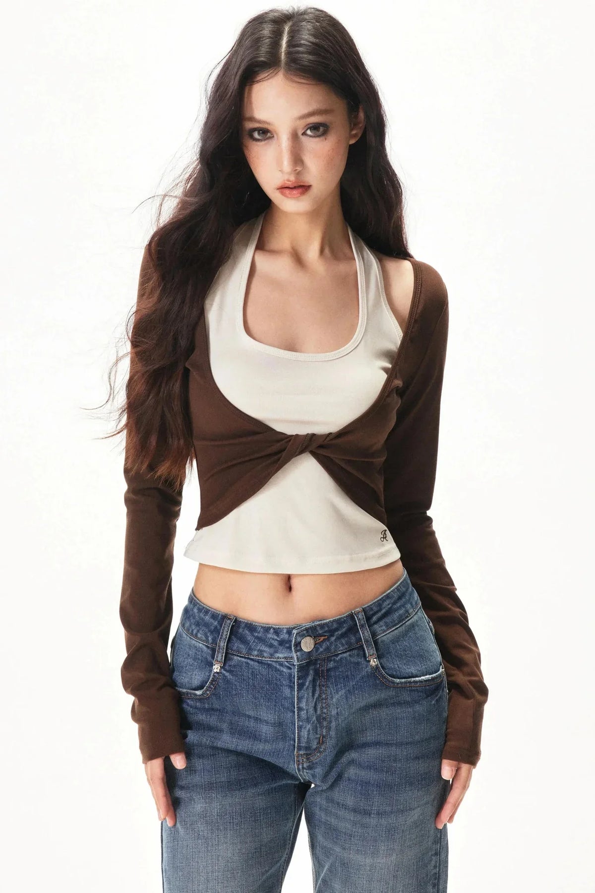 Two-Piece Knit Halter Top