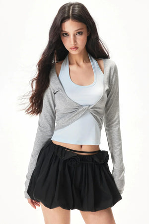 Two-Piece Knit Halter Top