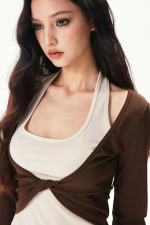 Two-Piece Knit Halter Top