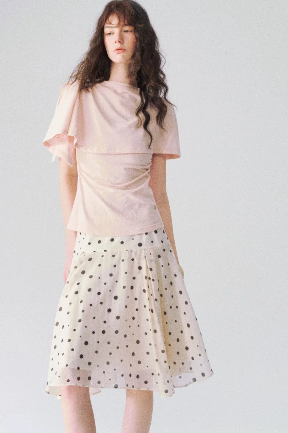 Two-Piece Shawl Waist-Cinching Top Set