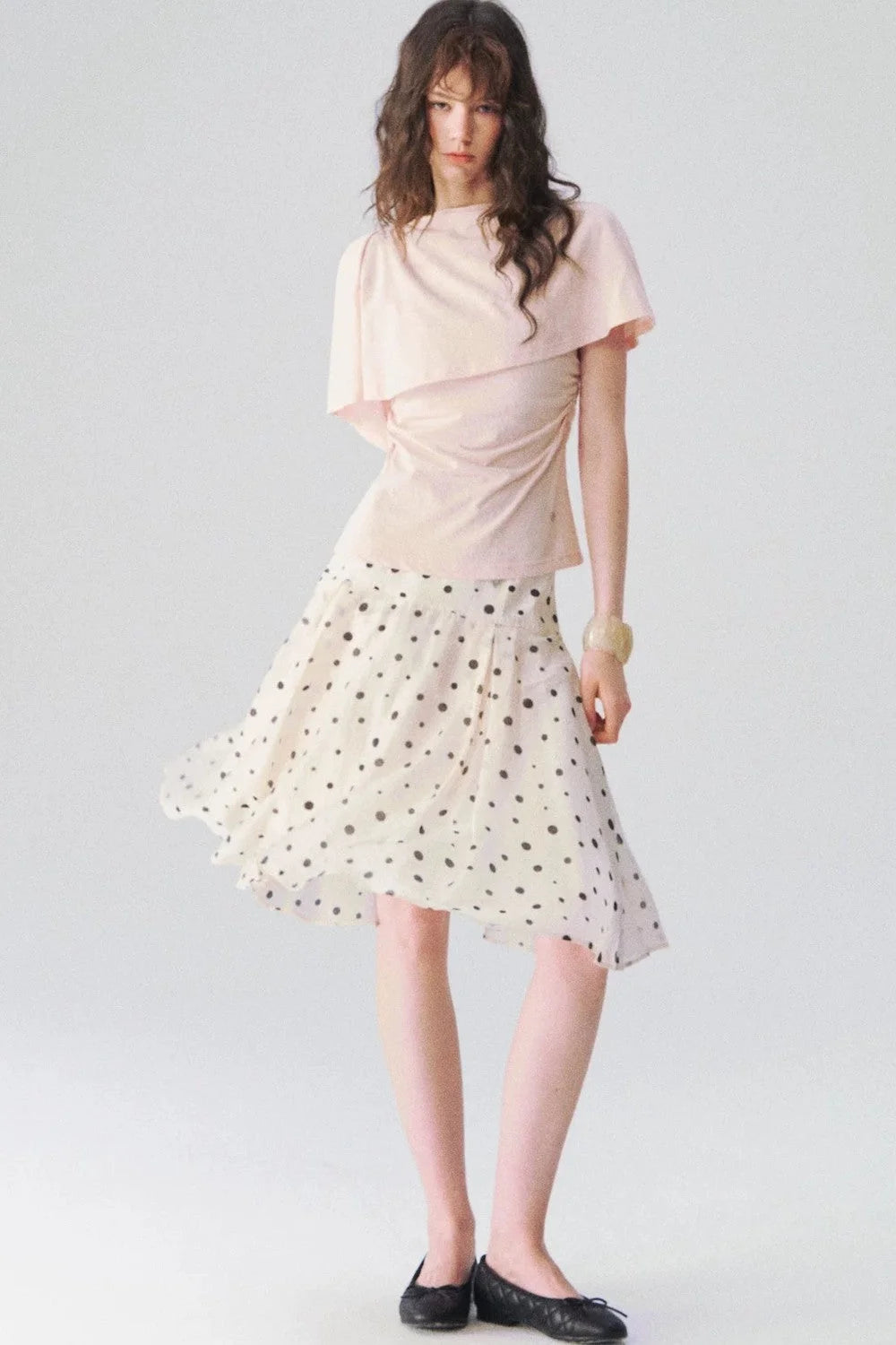 Two-Piece Shawl Waist-Cinching Top Set
